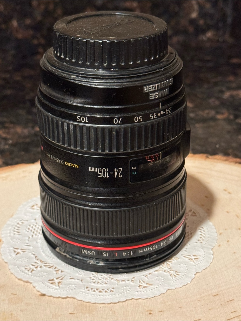 Canon 24-105mm f/4 L IS USM Lens - Black with Red Accent